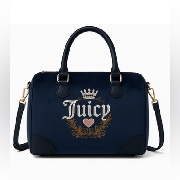 Juicy Couture Handbags - Juicy Couture Royal Blue heritage Satchel with Gold Accents